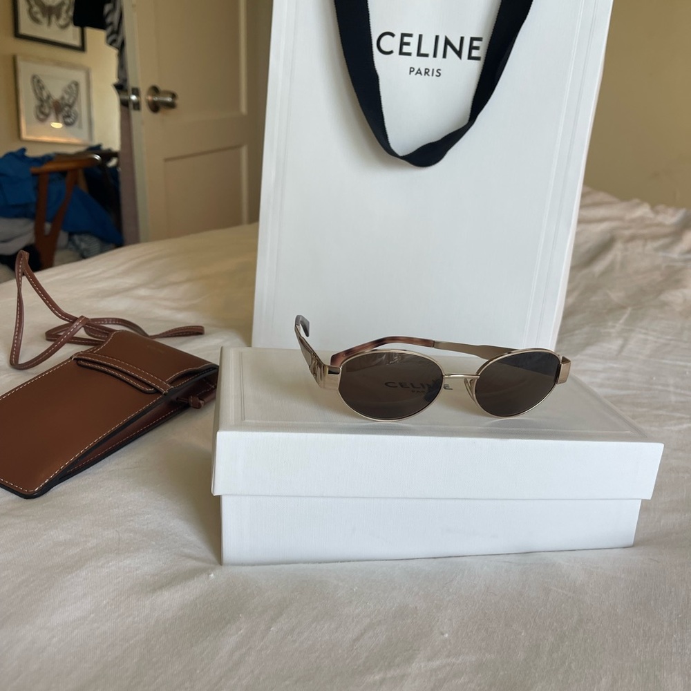 Celine Triomphe Metal Sunglasses Rose Gold - NEW IN BOX